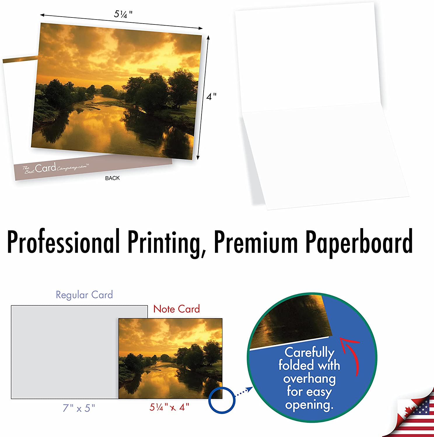 The Best Card Company - 20 Landscape Nature Note Cards Blank (4 x 5.12 Inch) (10 Designs, 2 Each) - Moonshine AM7169OCB-B2x10 - Image 2